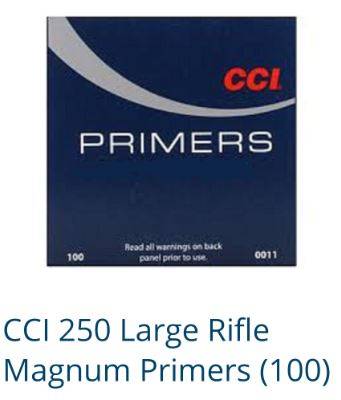 CCI 250 LARGE RIFLE MAGNUM PRIMERS, 500  CCI 250 PRIMERS FOR SALE  R 700