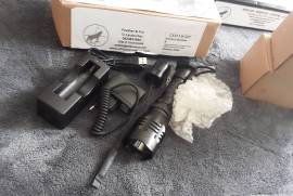 Rifle scope mounted lights, One hand held 170 diametre light with built in dimmer 12v brand new, 4 scope mounted imported lights kol and flood zoom models, all with new dimmers 12v, selling the lot, dont have time to sell piece by piece, it is to be collected by courier in Cape Town, some have red or amber filters. All work 100%. It is not neg and no transfers or e wallets etc.... no pay pal either..... CASH ONLY or transfer and only once funds clear will goods be sent. R5000 Also batch of predator calls, all for R1800, an 850 nm infra red new illuminator R2000 and 5 red led NEW 3,7 v rifle scope lights. The lot with scope mounts for R6000. Have pressure switches etc, excellent lighting, all from a business that was sold .0824853885. This would suit a shop to take it all. Mainly jackal control equipment.