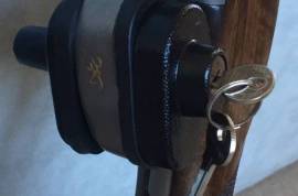 Shot Lock Keyed Gun Trigger Lock, Extra Security for your firearm. The two halves press together on either side of the trigger guard and prevent access to or pulling/firing of the trigger itself.