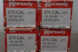 Hornady Intelock Cal 270  130gr SP Bullets, Hornadey Bullets, Cal 270, Interlock, 130gr SP, R500/box of 100