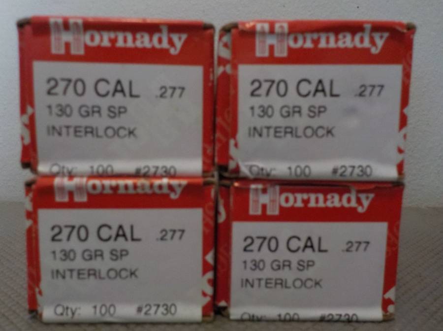 Hornady Intelock Cal 270  130gr SP Bullets, Hornadey Bullets, Cal 270, Interlock, 130gr SP, R500/box of 100