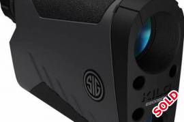 Sig Sauer KILO2200BDX-Brand New-unused in plastic, LAST UNIT AVAILABLE- pre Rand value drop.
Sig produces some of the best RF on the market.

( Retail +- R14k)

The KILO BDX is the world’s most advanced laser rangefinder.
LASER CLASS 3R

The rangefinder utilitzes an onboard Applied Ballistics Ultralight calculator to provide accurate ballistic solutions for long range accurate shooting.

Range out to 3000 meters.
Range on Deer: 1300 yards (1188m)
Range on Trees: 1600 yards (1463m)
Max Reflective: 3400 yards (3108m)