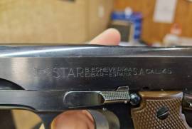 Star PS .45 for sale, Star .PS 45 ACP plus two magazines. The pistol is in very good condition and has seen very little use. It is totally standard with no enhancements.The rear sites are standard and non adjustable.