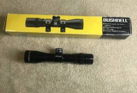 Bushnell .22 Varmint Rifle Scope 4X28 Gloss AG, This Bushnell fixed scope is a reliable tool for any hunting expedition. With a maximum magnification of 4x, it allows for accurate targeting while the black gloss finish adds a sleek touch to any rifle. Made in China, this scope is suitable for any rifle and is an essential for any avid hunter.

A few scuffs on the scope but overall nice shape. The optics look good.
