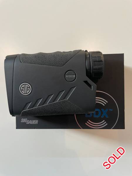 SIG SAUER KILO2200BDX RANGEFINDER FOR SALE R8000, 
Very good condition - like new. Only used twice.
R8000.00. Priced to sell.
Standard courier included within South Africa.

0823034841 or dw@nelltech.co.za

 