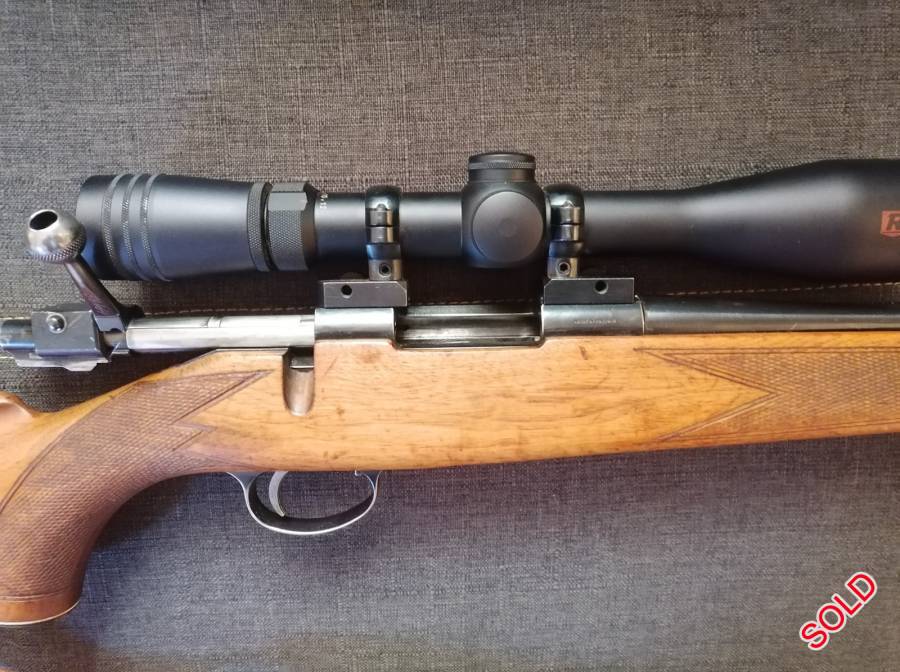 SAKO L46 223 REM, Sako L46 Riimäki 222Rem that was rebarrelled to 223 Rem. This is some of the first line of Sako rifles built. This is not a new rifle, it was a working rifle and has been used a lot. Wood was refurbished. Comes with detachable 3 round magazine. Sale includes Sako bases but scope not included. Contact me on 0765269949 