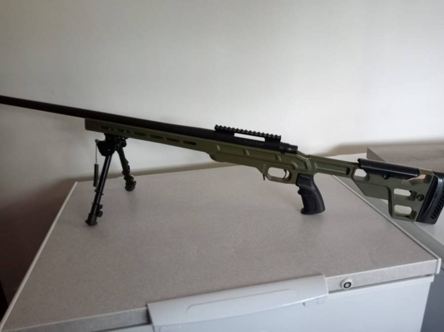 Aluminium chassis tactical stock for howa 1500 , Howa 1500 aluminium chassis tactical stock for sale .
WAtsup jaendre at 078 179 0821.
location: saron

Reson for selling , want to get a wooden stock which is lighter to carry for hunting purposes.