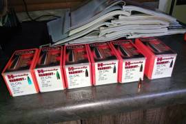 .257 Hornady 87g Sp Varmint bullets, I've got 4 sealed boxes and 1 opened box with 100 bullets each.
I am willing to ship economy coerier anyware in SA. These bullets are hard to find. 
 