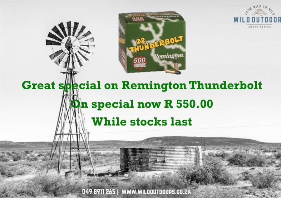 !!!REMINGTON THUNDERBOLT .22 AMMO!!!, Bulk Remington thunderbolt .22 LR ammo for only R550.00 per box (500)