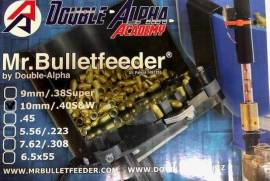 Automatic bullet feeder for hand gun bullets, No more finger injuries.
Fully automatic.
Increases your production rates.

 