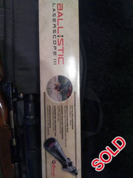 Burris Elimantor 4-16 x 50 laser scope, I'm selling my Burris Eliminator 3 rifle scope 4-15 x 50. Hardly used. Please contact Chris WhatsApp/cell 0832345430.