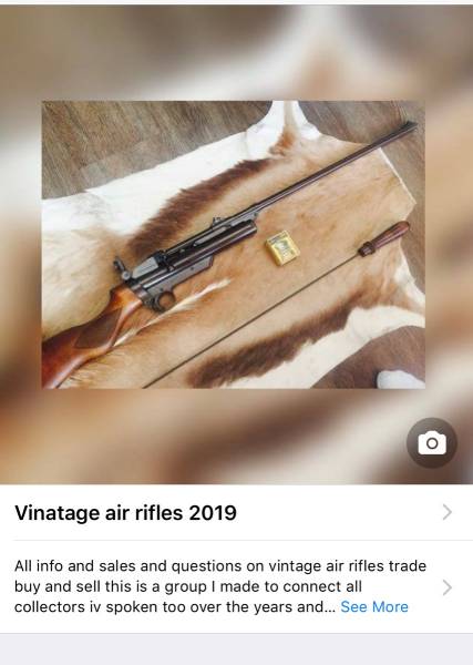 Vintage air rifle WhatsApp group buy sell and trad, Hi gents ladies I have started a vintage air rifle WhatsApp group to get all air rifle collectors buyers sellers trader connected we have started a vintage air rifle group if you intrested in joining pls send me n WhatsApp and I’ll add you to our group vintage air rifles and collectible vintage pellet gun 