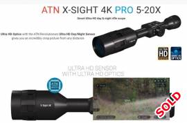 ATN X-Sight 4k Pro 5-20x, The ATN X-Sight 4K Pro 5-20x Day/Night Vision Rifle Scope is the latest addition to ATN's impressive lineup of riflescopes. Its Classic ergonomics makes using this 21st Century technology more familiar and easier to use. The One Shot Zero feature makes sighting in your scope easy and quick saving you valuable time and bullets, speaking of time what do you do when the sun goes down and you're still itching for that trophy kill? Do not fret, the X-sight 4K Pro offers an Enhanced HD Night Vision Mode giving you clear precise vision in low light situations giving you the ultimate advantage over your pray, don't let the darkness slow you down.

Record your Hunting Adventures in Full HD and take photos to bring adventures back home to share with friends, family and on social media. With the ATN X-Sight 4K Pro's video recording feature, you are able to record stunning videos in 1080p at 120 FPS! The video is activated by the recoil of the shot saving the video before and after the shot, Just relax and focus on your game and let the Obsidian Core do the heavy lifting.



