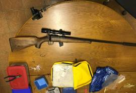 .22, .22 norinco with a Bruno stock, a bushnell scope, a silencer and a 10 shot mag all included works perfectly ,not a spot of rust, prints elley ammo through the same hole selling because I want to buy a .17hmr 
whatsap me 0823860553