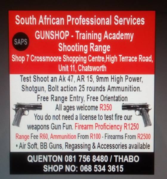 Gun Shops, South African Professional Services, South Africa, Chatsworth, KwaZulu-Natal