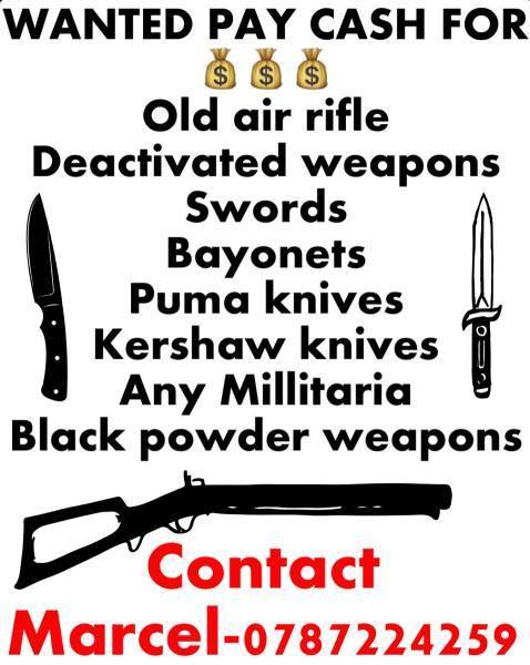 Any old air rifles or militaria wanted , Any old military items or old air rifles wanted 