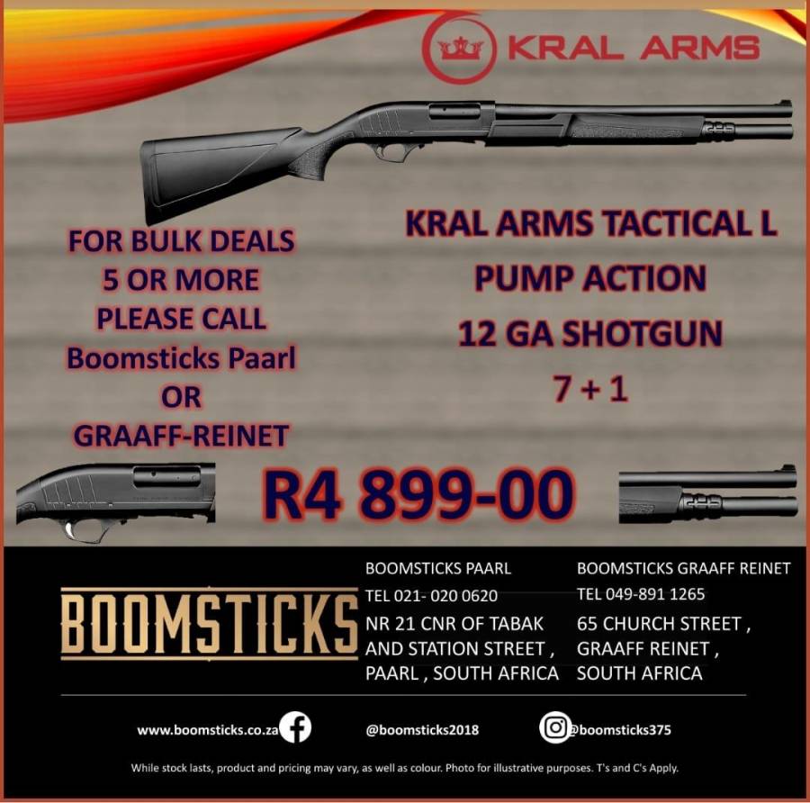 KRAL ARMS TACTICAL L PUMP ACTION SHOTGUN, R 4,899.00