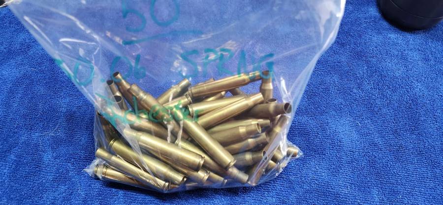 Winchester 30-06 Brass  Once fired, 50 Units, Once fired.