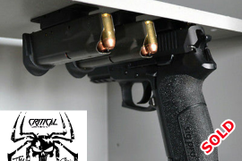 Critical maticX handgun mounts,  
The Critical MaticX mounts uses a powerful magnet to attract only ferromagnetic items. Ferromagnetic materials are those attracted to magnets and are made out of iron, nickel or cobalt or certain combinations of those three.

Critical carry/ conceal solution for home or motor vehicle.!!!!

R580.00

Comes in a set of 3 mound.
• Handgun (any)
• Spare magazine
• Tac knife/ flash light/ pepper spay.

https://m.facebook.com/story.php?story_fbid=258211544837863&id=143997116259307&__tn__=%2As%2As-R