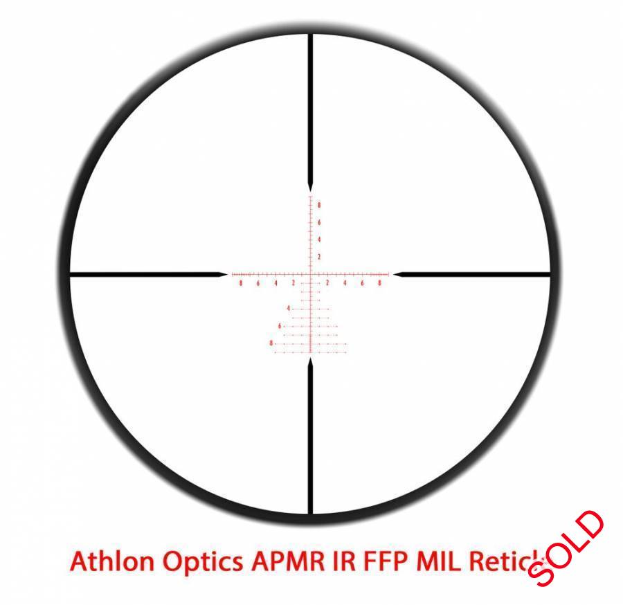ATHLON ARGOS BTR GEN2  6-24x50 FFP IR MIL SCOPE, Brand new first focal plane scopes imported from USA available in illuminated Mil reticle and comes with a precision zero stop. Backed by the Athlon Life Time Warranty. Can be insured couriered to any major town in South Africa for R99 Tel:0782485458


 
