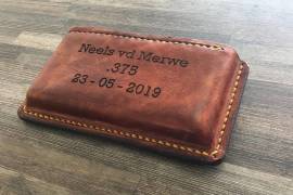 Ammo Pouches, Hand Stitched leather ammo pouches made to order. 5-8 Rounds (Depending on the caliber). Pictures shows .270win, 470NE and Martini Henry. Laser engraving can also be done. Courier can be arranged. Contact me on 082-223-4718 (No Email please) to place your order?