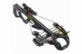 GUILLOTINE X CROSSBOW, 185LB, Black, 1. Barrel: Aluminum/composite barrel w/picatinny rail
2. Riser: Aluminum/ CNC machined
3. Limbs: Durable compression fiberglass, Quad-limb design.
4. Stock: Reinforced composite Stock, Soft padded grip /butt plate/cheek rest
5. Trigger: Anti-dry fire safety, Trigger Pull below 3.5 lbs
6. Cam sets: CNC machined cams
7. Extended Bullpup Trigger: Compacting the crossbow's design by shifting the grip forward to achieve a more ergonomic and operational balance.
8. Ultra-Light Technology: Reinforced composite and frame weight to improve handling characteristics and reduce user fatigue