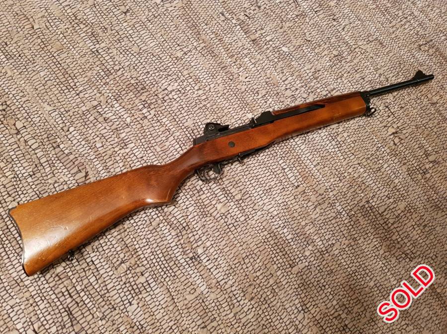Ruger MINI 14  .223 Semi-Automatic Rifle , Safe Queen. First owner. Original STURM RUGER Mini 14. 
Approx 600 rounds fired in 40 years.
2 x 30 round magazines of .223 rapid fire ability
Caliber:  .223 Remington  (5.56 NATO)
Action: Gas-operated, rotating (self cleaning) bolt action.
Deceivingly versitile and powerful. 
Lightweight, simple, safe and easy to operate (men and women)