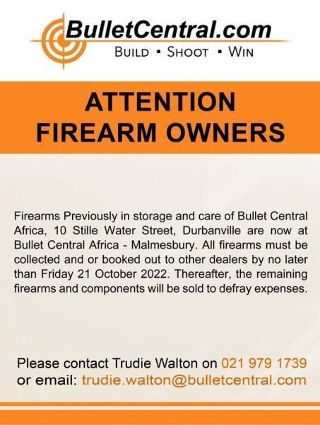 Gun Shops, Bullet Central Africa, South Africa, Malmesbury, Province of the Western Cape
