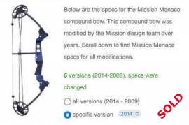 Mission, Mission Menace compound Bow including arrows and camo bag
