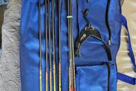 Compound Bow Combo Deal, Mission by Matthews Riot compund bow with bag, arrows, trigger, sight and quiver.