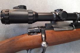  308, Musgrave with Optisan Mamba 4-16 x 50 scope and Lee die set.Barrel threaded for silencer.Good condition.