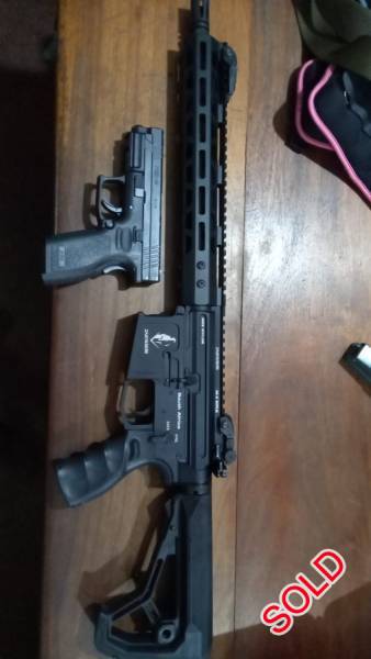 SAI M4 Carbine, We are selling off excess M4's and 9mm's. All weapons operationally unused and in perfect condition.
SAI: R17 500
T7075 forged upper and lower received or Billet upper and lower receiver, incl forward assist on both upper receiver
Nickel Plated Bolt carrier group
Low profile stainless adjustable gas block
DLG Tactical Grip handle
Mlock or key mod free float rail system
Milspec standard trigger group
A2 Flash hider
Landor stock
.223 WYLDE
.223 Wylde is more accurate than 5.56 NATO. And yes, it can fire both . 223 and 5.56 NATO completely safely

Comes with 1 30 round magazine

HS9 9mm: R5500
 
