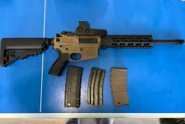 Tippman Airsoft Rifle M4, Tippman Rifle M4 with 2 mags and 1 speedloader. Red dot sight included.
