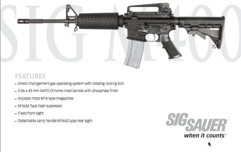 Sig Sauer M400 Semi-Auto Carbine (Value R26,000), R 18,000.00