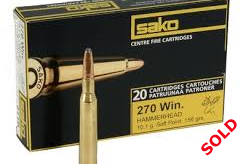 Once Fired  Sako .270 brass , Once fired .270 Brass -  93 x Sako  Cases @ R8-00 / per case !
 