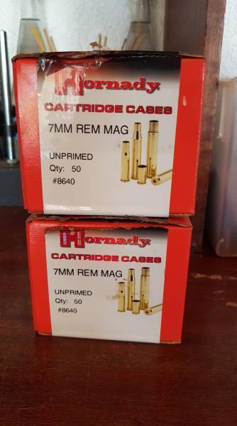 7 mm Remington Hornady Brass, 100 7mm Rem Mag Hornandy brass(brand new), @ R 2000.00 per 100