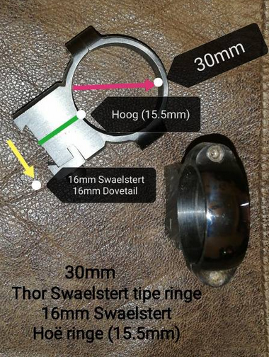 Thor Ringstel, 30mmm Ringstel te koop.
30mm Hoë (15.5mm); Swaelstert (16mm); Ringstel te koop. Pas op. 22 Brno, soos nuwe toestand. Prys R650 + R99 landswye aflewering.
Johan 0605277275 
premiumbullets@gmail.com 