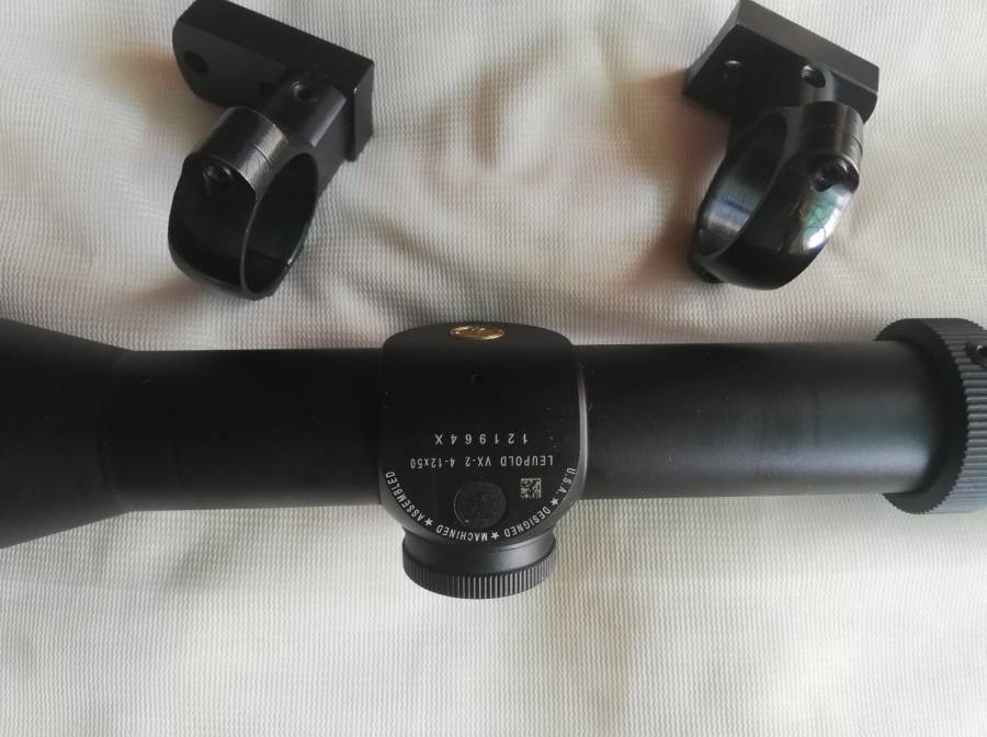 Leeupold Scopes, Leupold - Have two rifle scopes for sale. In very good condition and accurate. In use last hunting season and no problems. Comes with mounting brackets. Mountings for Remmington 243(VX2) and Sako 30-06(VARI-X).

1. Leupold 3-9 X 40 VARI-X IIe for R 3500.

2. Leupold 4-12 X 50 VX2 for R 5500.

Reply on e-mail eben@nebegroup.co.za to view in Bloemfontein
