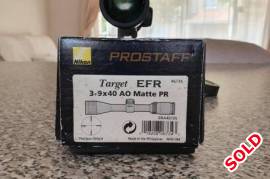 Nikon Prostaff 3-9x40 EFR, As new scope in box including steel mounts. Hardly used. 