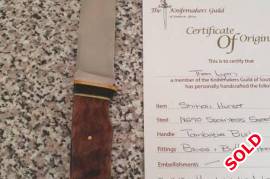 Handmade Knife, Handmade knife made by SA maker Theo Lyon