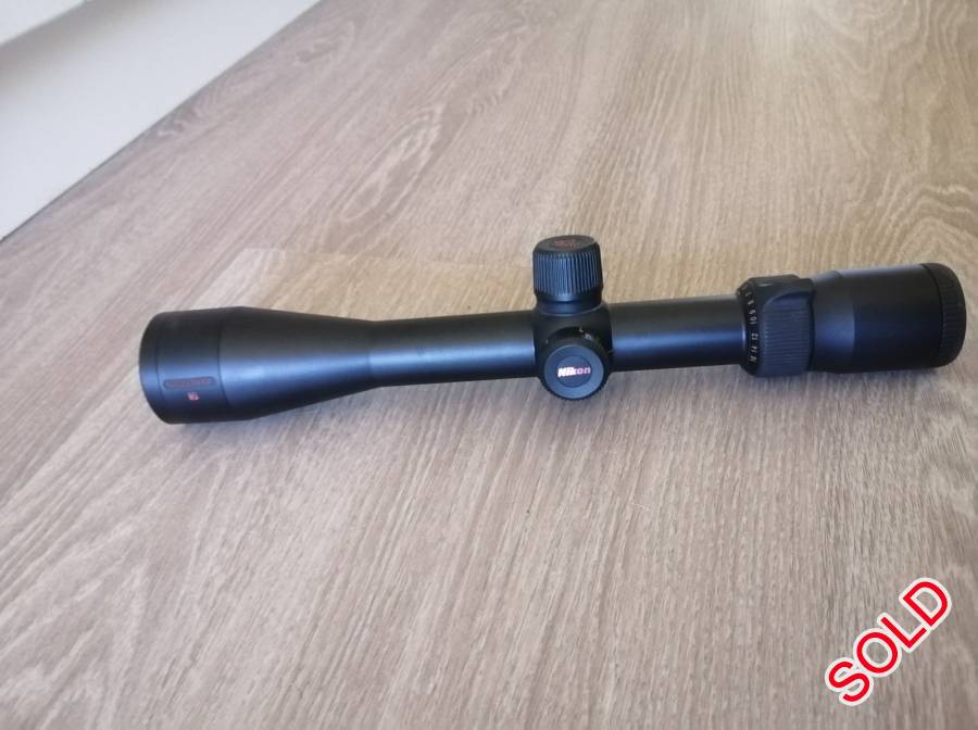 Nikon Prostaff 7 4-16x42  scope, Almost brand new Nikon Prostaff 7 4-16x42 scope for sale.
Scope was mounted on a rifle, sighted in at the Gunshop, and sold again prior to the licence being issued. New owner has no need for the scope. 

Comes with papers and sunshade, but no box
Price excludes postage 
