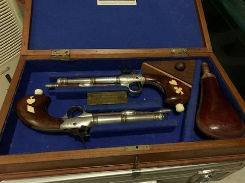 Duel Set , Beautiful custom made duelling set made by Stephen Mackrill Gun Smith.
True collectors item