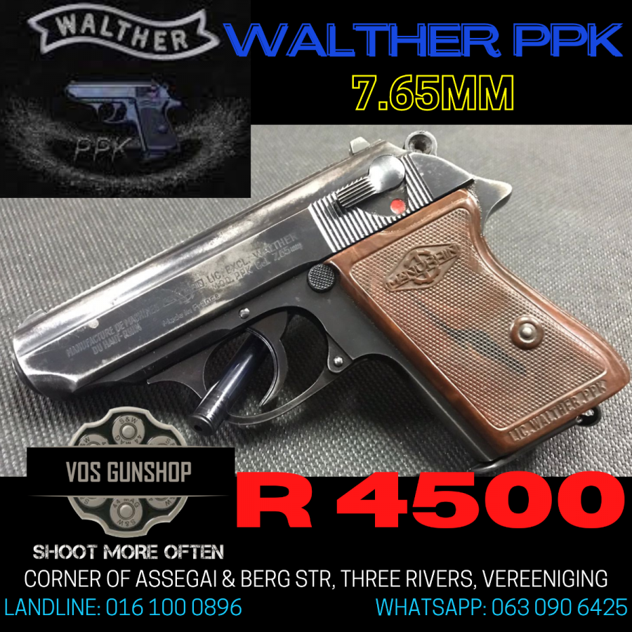 WALTHER PPK 7.65mm, WALTHER PPK 7.65MM SEMI-AUTO PISTOL

FEEL FREE TO WHATSAPP, EMAIL OR GIVE US A CALL

WHILE STOCK LASTS!!