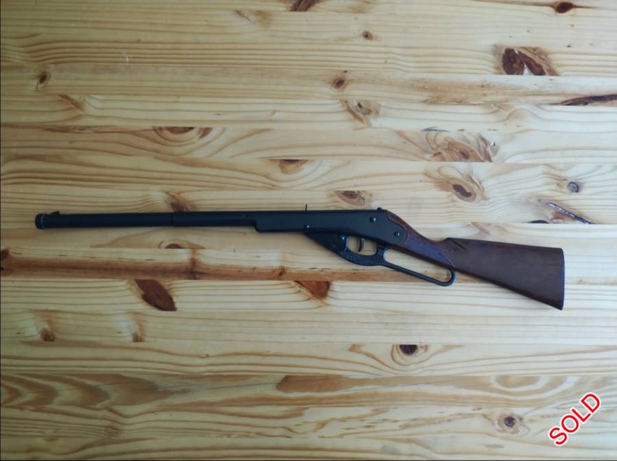 Daisy  no. 102  Model 36, 1 x Daisy no. 102 Model 36 BB rifle for sale at R1000 in good working condition. 
Bought the rifle new in 1965 and is a one owner rifle and is in used original condition. 
Collector's item. 
Courier cost for buyer. 
Contact Francois at 0849099317