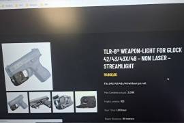 SteamLight TRL-6 (69270), Light and Laser for Glock 42,43,43x,84,84x without Rail or MOS. 
Brand new, never been out of the packaging. 