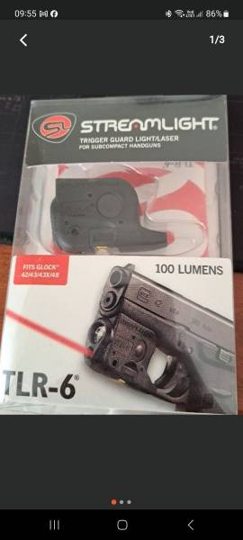SteamLight TRL-6 (69270), Light and Laser for Glock 42,43,43x,84,84x without Rail or MOS. 
Brand new, never been out of the packaging. 