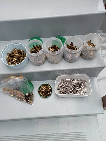 357 mag brass, lot of unprimed &  sized 357 brass being 1 to 2 times  fired and reloaded. very good condition ready to reload
542 plain brass unprimed cases
112 nickel plated brass unprimed, once fired and cleaned
approx 50 pce brass sized and expanded and primed (cant post)
R1500