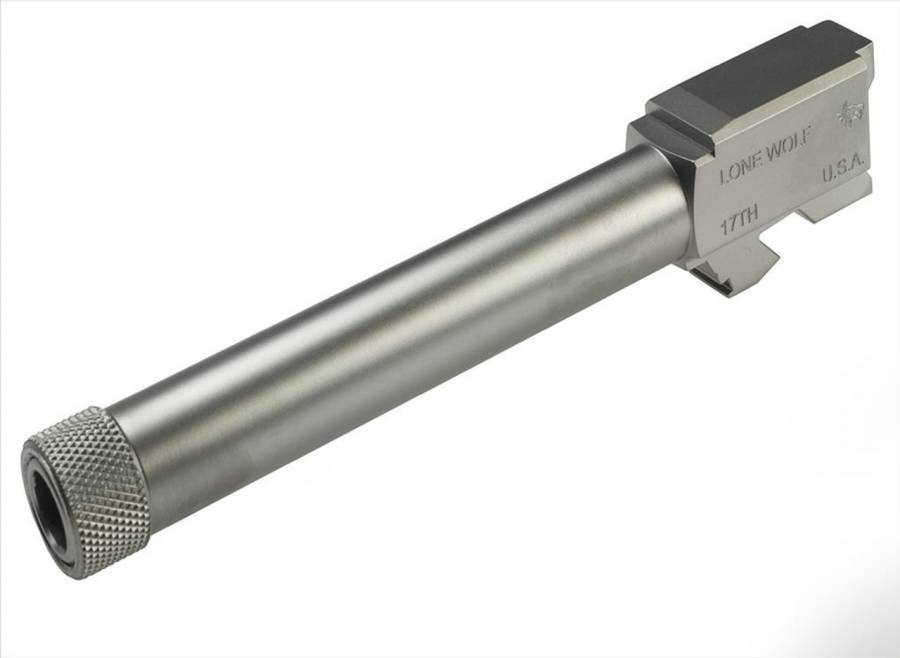 Glock(GEN3) 17 Barrel accessories, Lone Wolf Stainless Steel BARREL M/17 9MM THREADED 1/2 X 28
Lone Wolf THREAD PROTECTOR 1/2 X 28
PLASTIC BARREL PACKAGING TUBES
Lone Wolf LWD-COMP9 – Compensator 1/2″x28
Nielsen 9mm Silencer with 1/2×28 thread