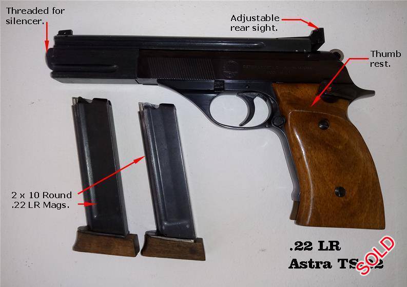 Pistols, Rimfire Pistols, Astra TS -22, Astra, TS -22, .22 LR, Like New, South Africa, Gauteng, Roodepoort