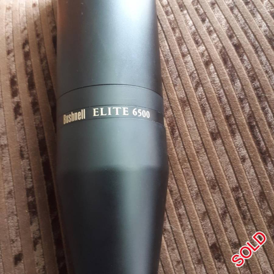 Bushnell Elite 6500 4.5-30 x50, Long range scope with Mildot reticule. Used for Sportjag on a .308.
New price R15000 +.

conditionally sold